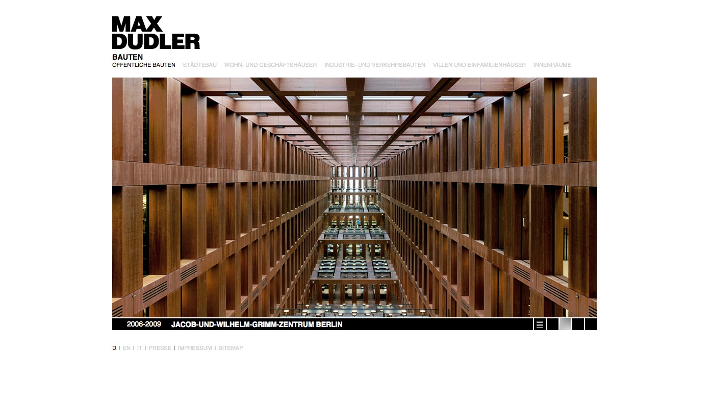 Max Dudler Screendesign